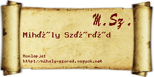 Mihály Szórád névjegykártya